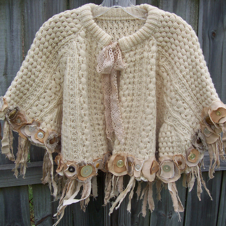 Modèle tricot 06 poncho en laine